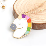 Collier Licorne Arc-En-Ciel